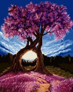 Pink Tree Paint By Numbers
