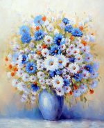 Blue White Daisies Vase Paint By Numbers