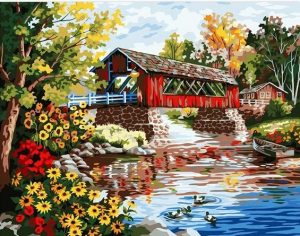 Cottage By River Paint By Numbers