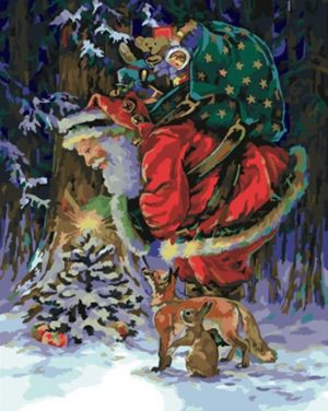 Santa Claus With Animals Paint By Numbers