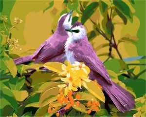 Purple Birds Paint By Numbers