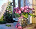 Flowers Vase In Window Paint By Numbers