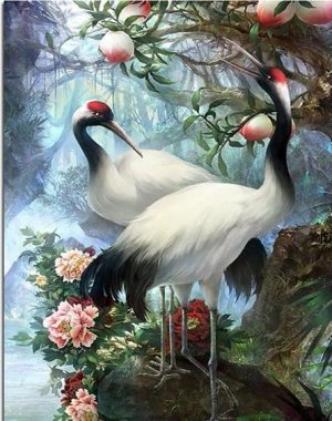Red Crowned Cranes Paint By Numbers