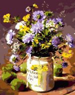 Purple Chrysanthemum Bottle Paint By Numbers