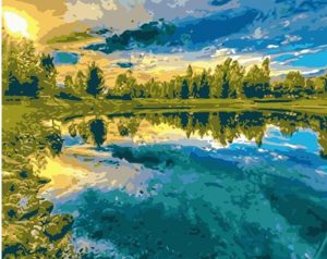 Trees Lake Reflection Paint By Numbers