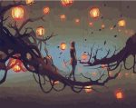 Tree Branch Lanterns Paint By Numbers