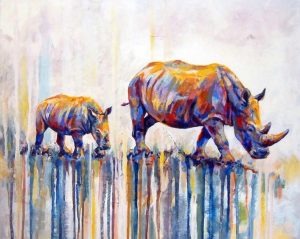 Abstract Rhinos Paint by numbers