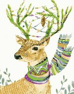 Deer Wearing Scarf Paint By Numbers