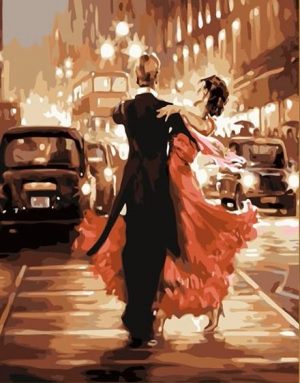 Dancing Couple In Street Paint By Numbers