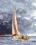 Vintage Sailboat Paint By Numbers