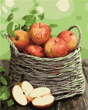 Red Apples Basket Paint By Numbers