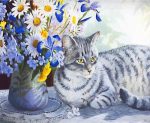 Gray Domestic Cat Paint By Numbers