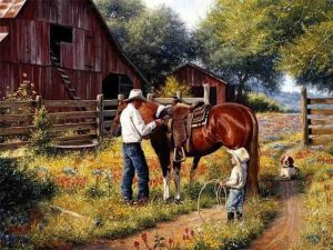 Cowboy And Son Paint By Numbers
