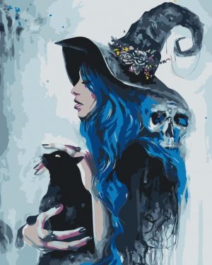 Witch And Cat Paint By Numbers