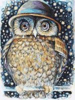 Owl Wearing a Hat Paint By Numbers