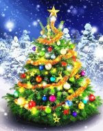 Christmas Tree Lights Paint By Numbers