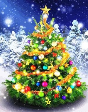 Christmas Tree Lights Paint By Numbers