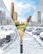 Snow unzipped into Spring Cities Paint By Numbers