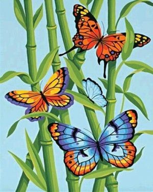 Bamboo Butterflies Paint By Numbers