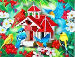 Spring Garden Birds Paint By Numbers