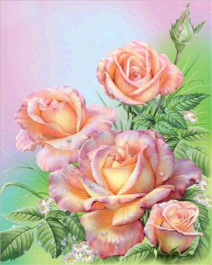 Spring Blooming Roses Paint By Numbers