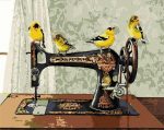 Sewing Machine Birds Paint By Numbers