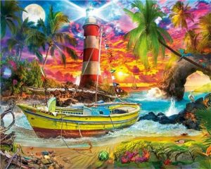 Island Lighthouse Paint By Numbers