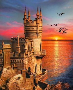 Swallows Nest Castle At Sunset Paint By Numbers