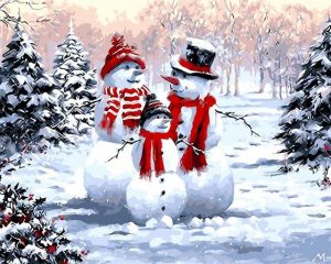 Snowman Family Paint By Numbers