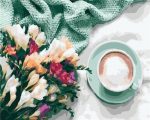 Coffee Cup And Flowers Paint By Numbers