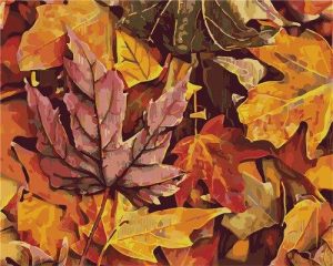 Falling Fall Leaves Paint By Numbers