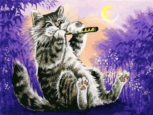 Cat Playing The Flute Paint By Numbers