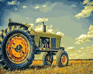 Tractor In Field Paint By Numbers