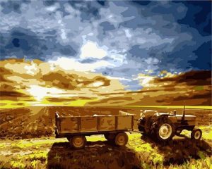 Tractor In Field Paint By Numbers