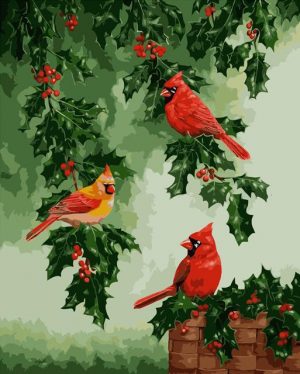Red Cardinals Birds Paint By Numbers