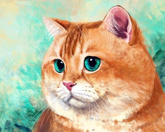 Fat Orange Cat Paint By Numbers