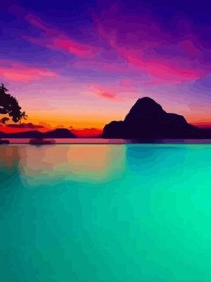 Sunrise On Lake Paint By Numbers