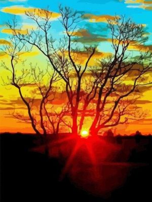 Sunset Dead Tree Paint By Numbers
