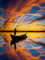 Boat On Lake Paint By Numbers