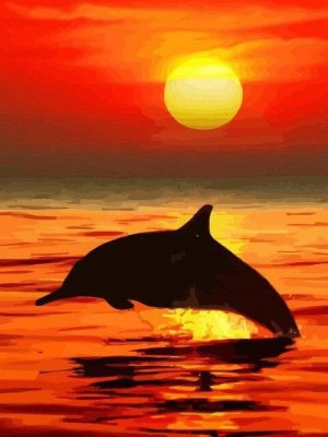 Dolphin Silhouette Paint By Numbers