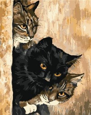 Cats Behind The Wall Paint By Numbers