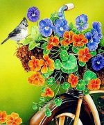 Bird And Flowers Bicycle Paint By Numbers