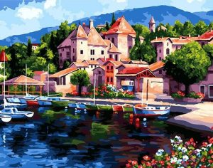 Sailing Town Paint By Numbers