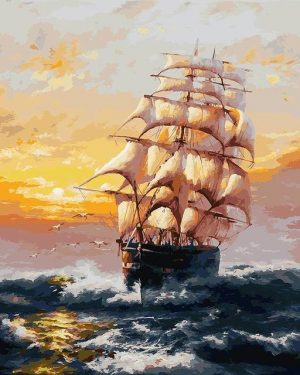 Ship In The Ocean Paint By Numbers