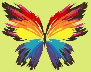 Rainbow Butterfly Paint By Numbers