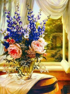 Floral Vase Paint By Numbers