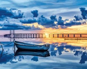 Oresund Bridge And Boat Paint By Numbers