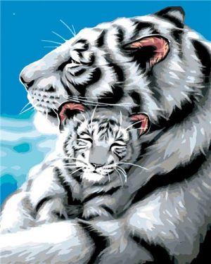 White Tiger And Cub Paint By Numbers