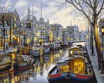Amsterdam Canal Boats Paint By Numbers