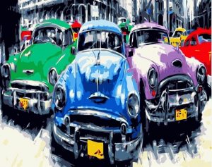 Antique Havana Cars Paint By Numbers